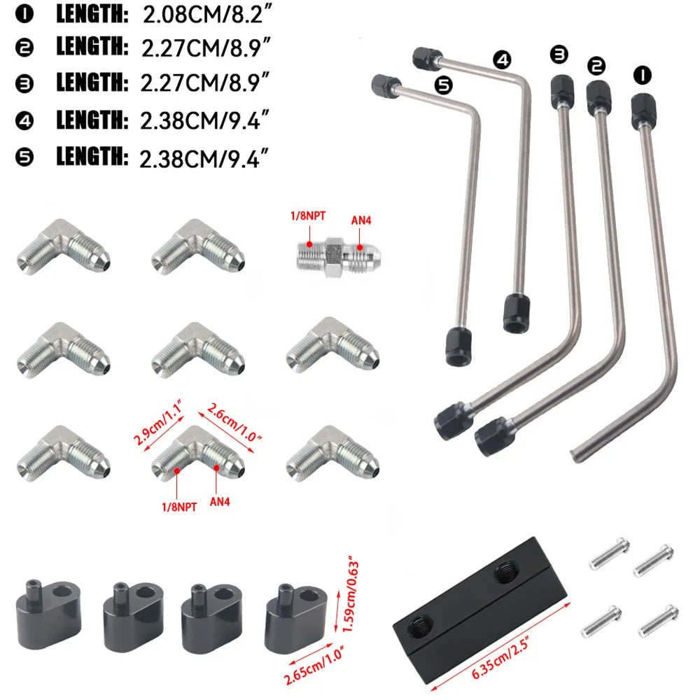 LS Stainless Coolant Crossover Steam Vent Pipe Kit Compatible with LS1,LS2,LS3,LS6,LS7,LS9 Engines