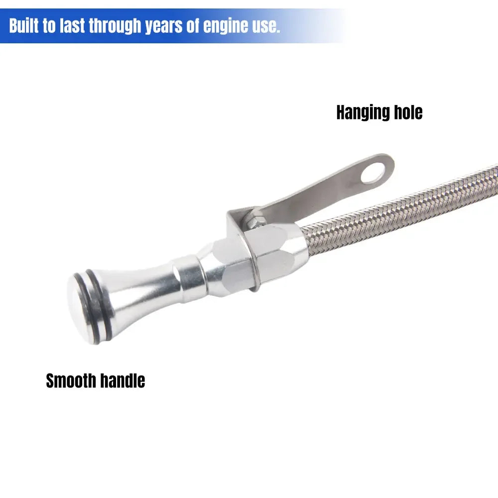 BBC Stainless Flexible Engine Oil Dipstick 65-91 BB For Chevy 396 427 454 502 2000 Silver