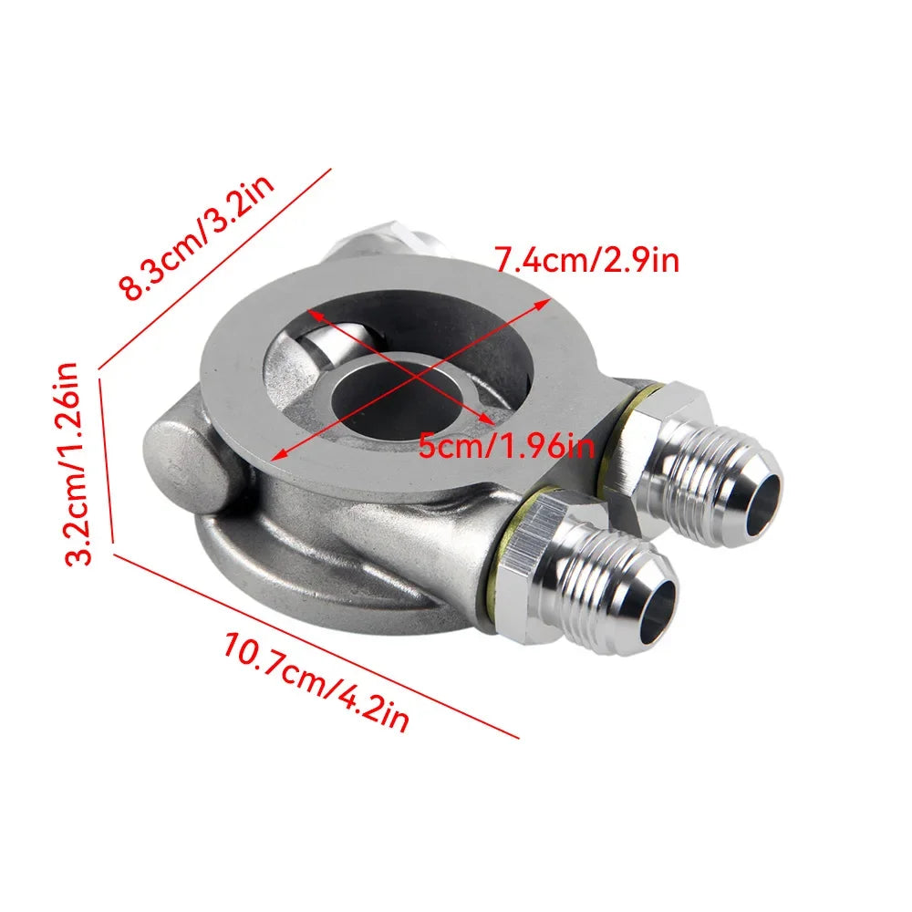 Aluminum AN8 AN10 Oil Cooler Sandwich Plate Filter Adapter Turbo Thermostat Oil Sender Adapter