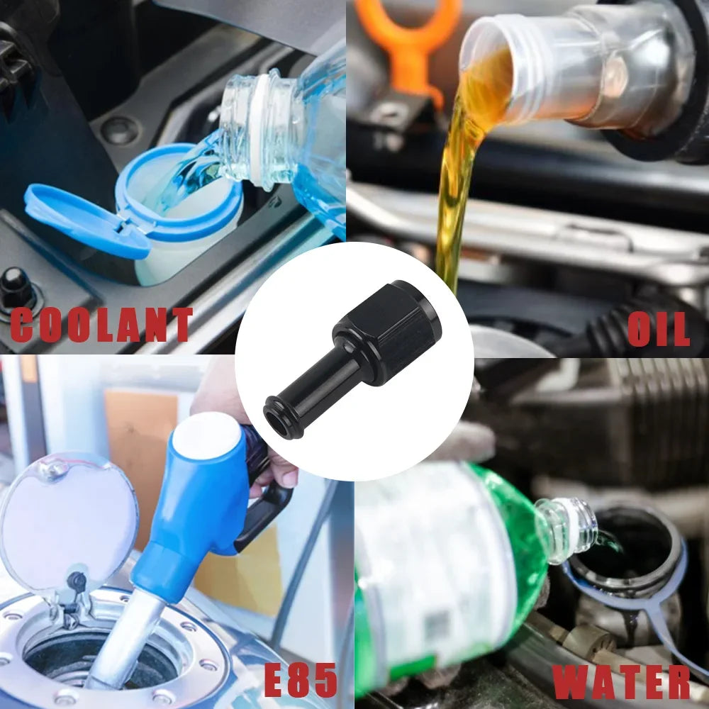 -6AN Female To  5/16" 3/8”straight Push On Barb Hose Adapter  Fitting Black AN6
