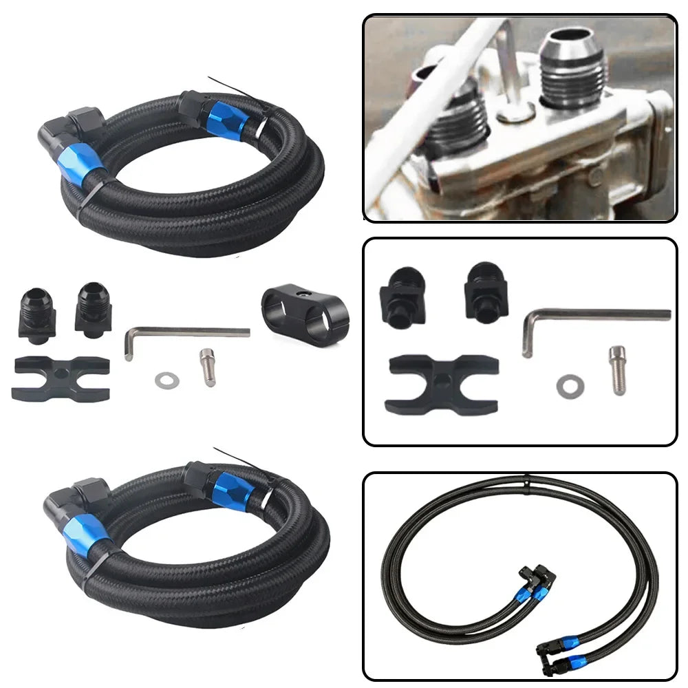 AN10 Oil Filter Sandwich Adapter 1.4m/1.6m Hoses For BMW E82 135i E36 M3-Euro E46 M3 E90 E92 E93 335i