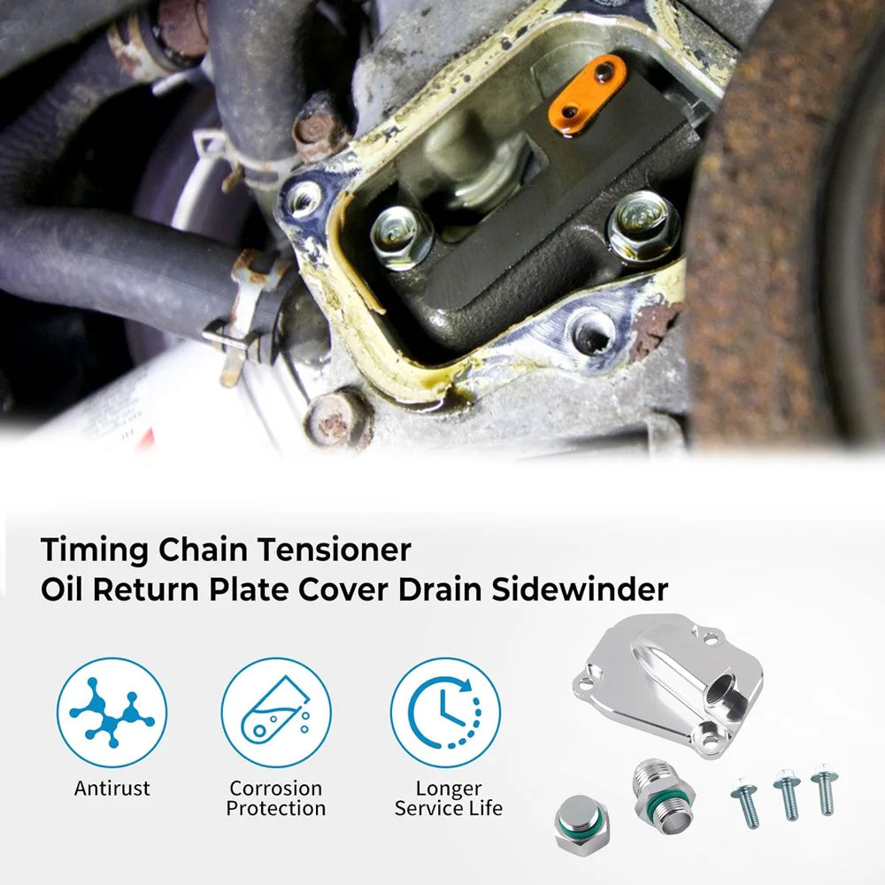 Timing Chain Tensioner Turbo Oil Drain Oil Return Chain Plate Kit For Honda K20 K24 K Series AN10
