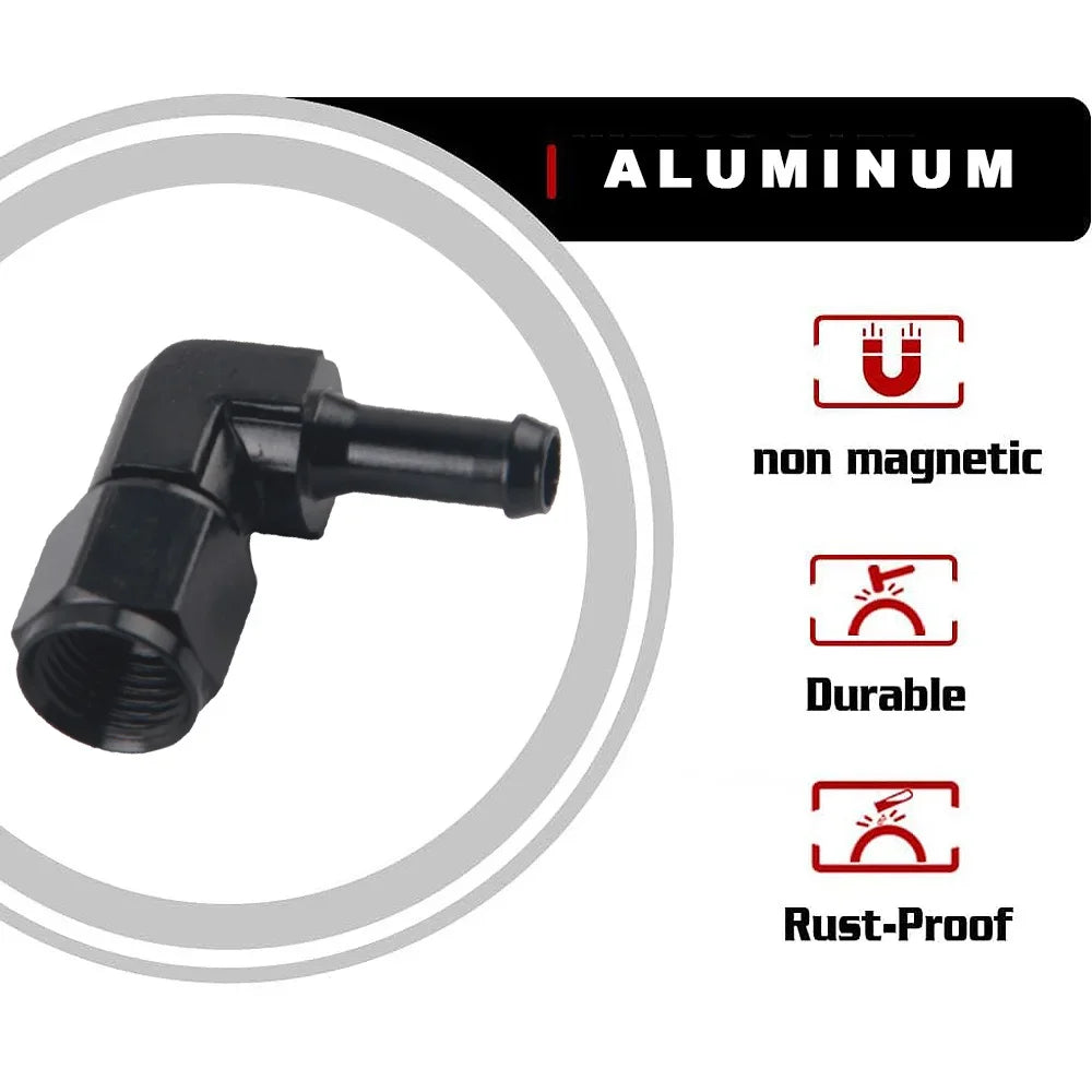 Fuel Line Adapter Fitting 90 degree -6AN AN6 Female to 5/16" 3/8" Hose Fitting Push On Adapters