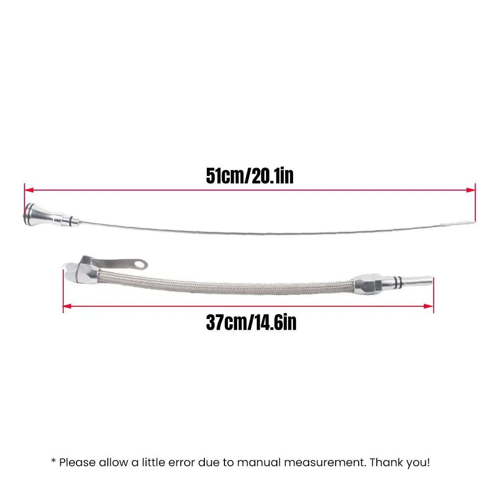 BBC Stainless Flexible Engine Oil Dipstick 65-91 BB For Chevy 396 427 454 502 2000 Silver