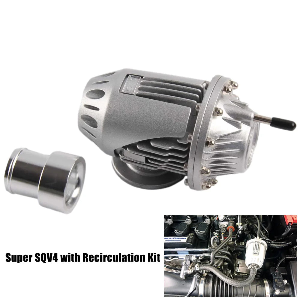 SSQV4 SQV4 Dump Blow Off Valve BOV SQV with 1" Recirculation adapter kits Silver Black