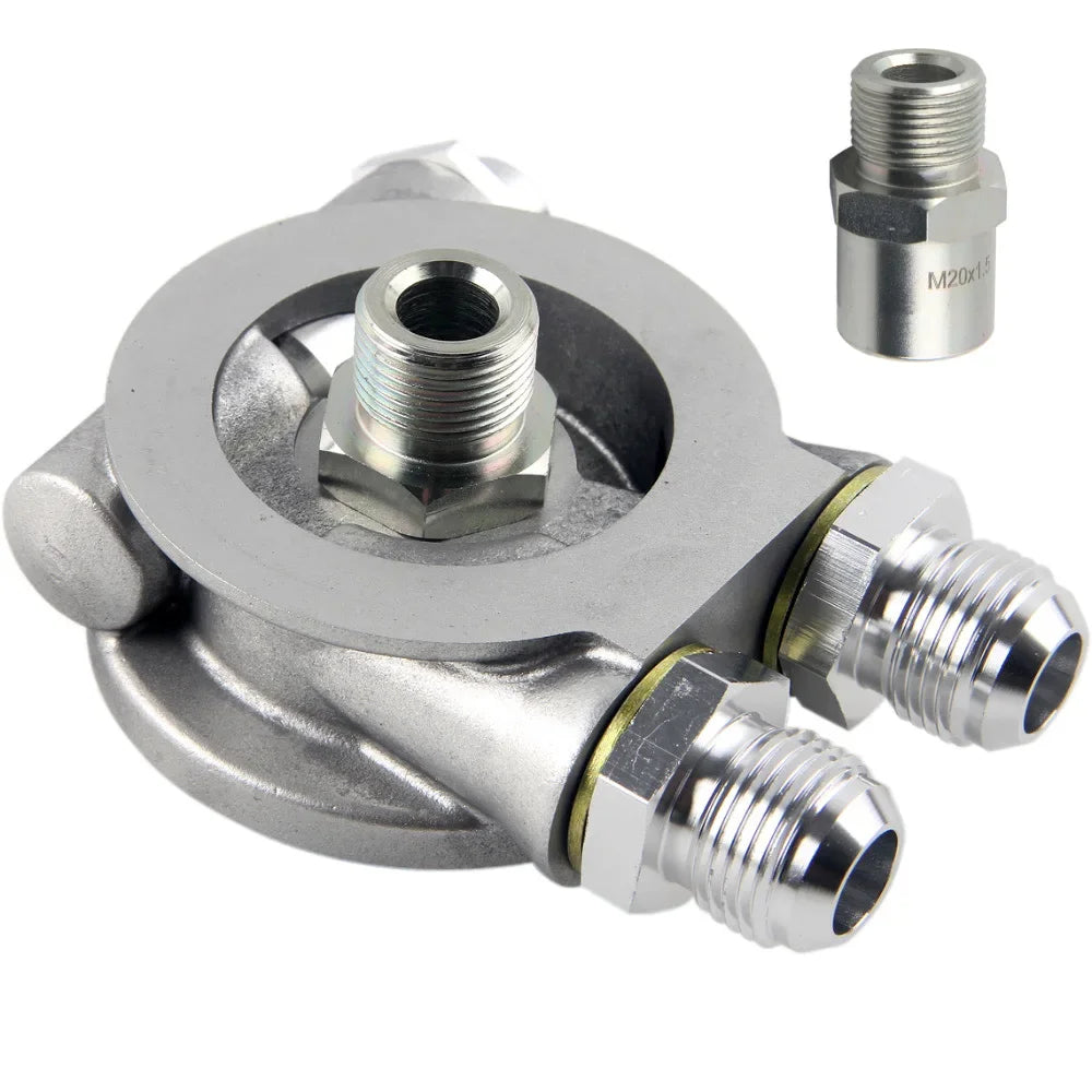 Aluminum AN8 AN10 Oil Cooler Sandwich Plate Filter Adapter Turbo Thermostat Oil Sender Adapter